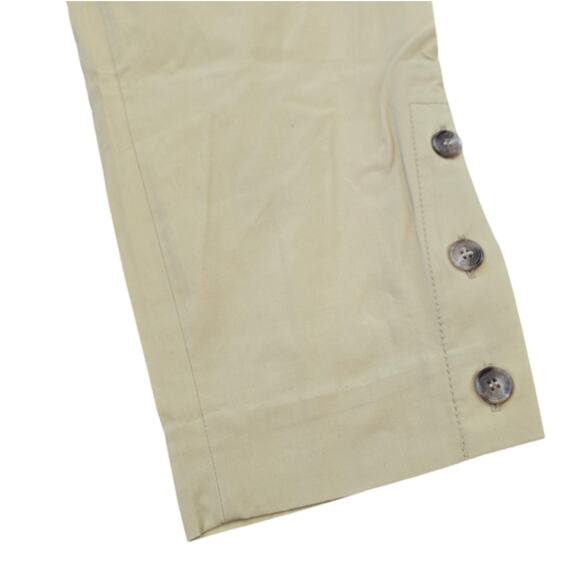 COS Yellow Pleated Button Detail Wide Leg Cropped Pants Size 8 - Picture 5 of 10